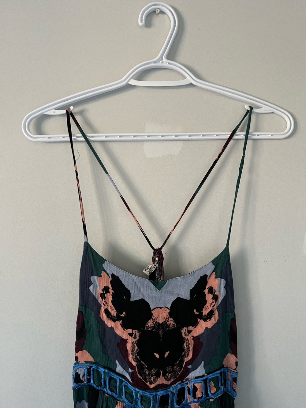 Free People “intimately” Teal Floral sweet lucy slip Mini Dress - Picture 3 of 12